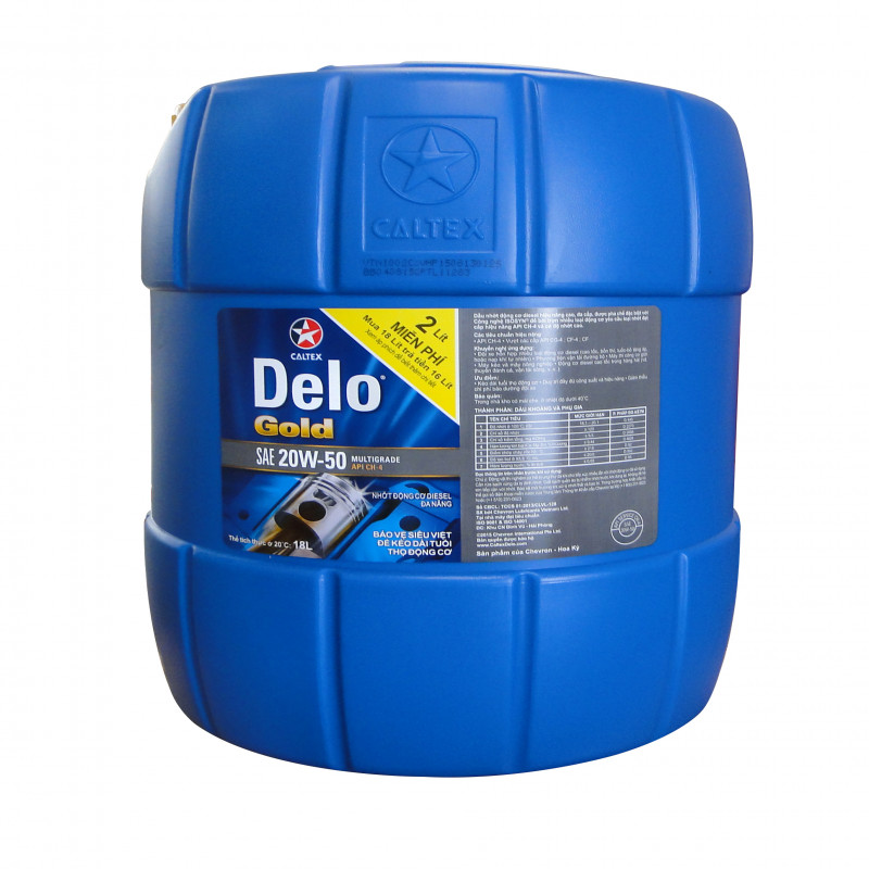 Dầu động cơ Delo Gold Multigrade 20W50, 18 Lít (Diesel)